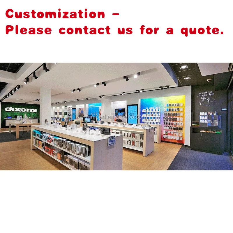 

custom.Funroad Mobile Phone Shop Fitting Showroom Cell Store Interior Design Electronic Products Display Wall