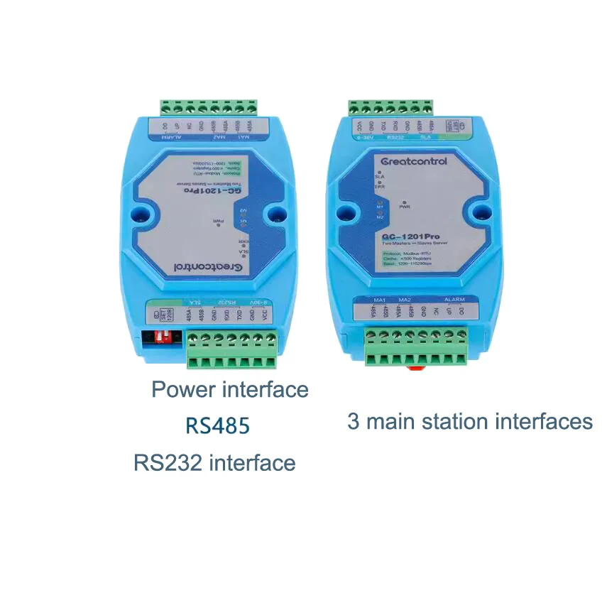 Active Polling Two Masters and One / Multiple slaves GC-1201Pro Ultra Large Cache Isolated RS485 Hub Modbus RTU protocol