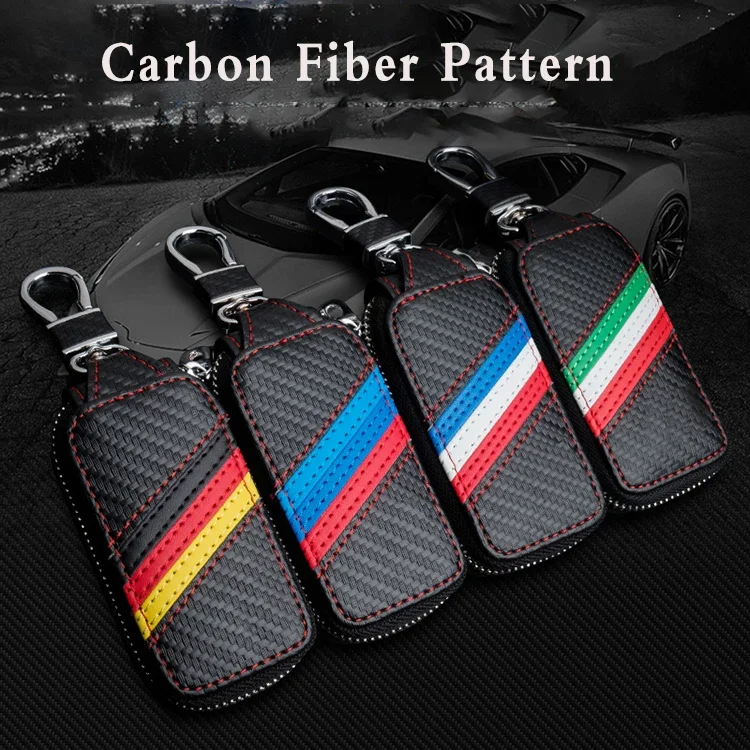 

Car Keychain Covers Men Ms. Key Holder Leather Car Key Wallets Housekeeper Keys Organizer Zipper Key Case Bag Unisex Pouch Purse