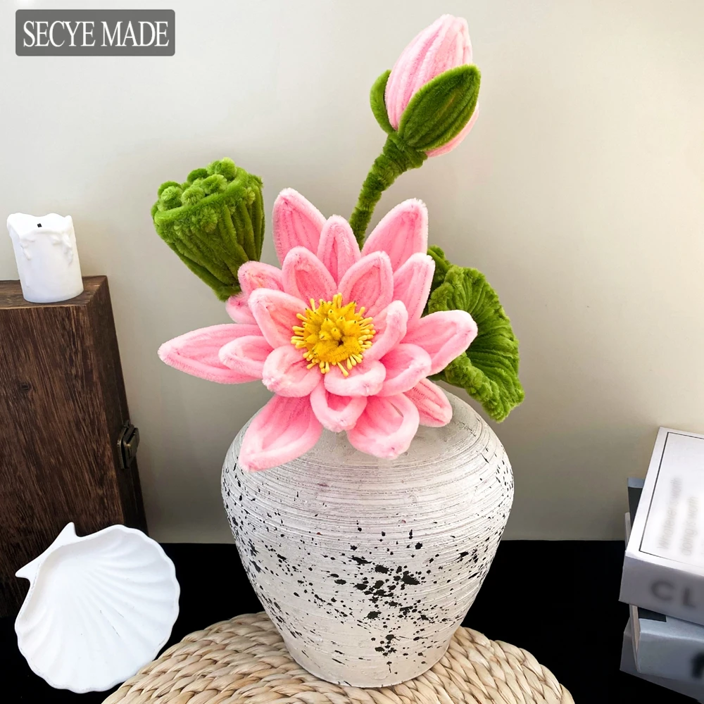 

1PC Handmade Lotus Simulated Flowers Creative Lotus Bouquet Artificial Christmas Wedding Home Decoration Festival Handcraft K117