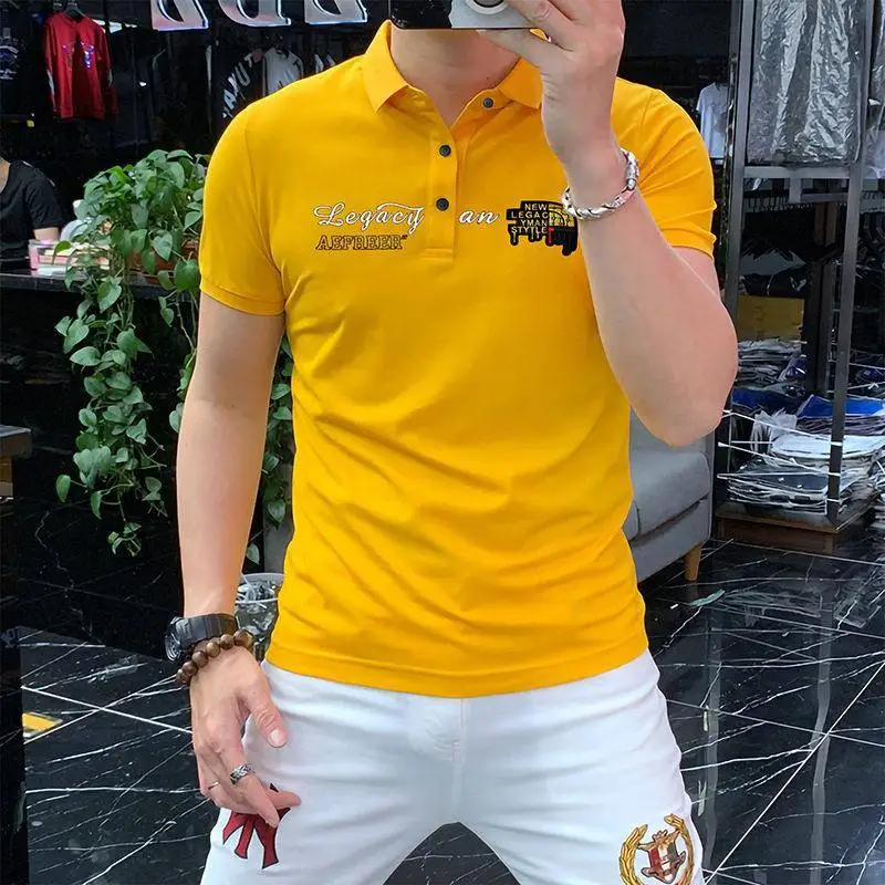 

New 2023 Summer Pure Color Embroidered Letter Short Sleeve Shirt Breathable Fashionable Comfortable Cotton Home Wear