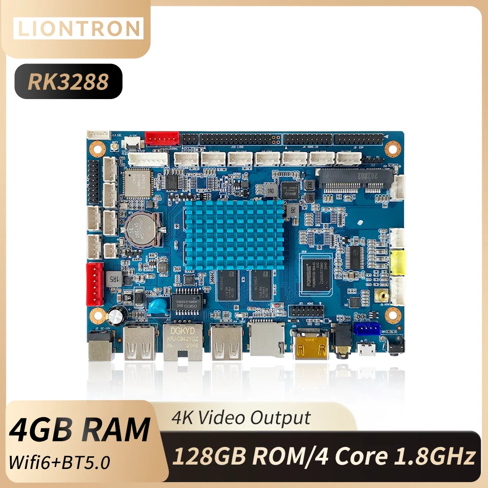 

Liontron K3 Motherboard Rockchip RK3288 DDR3 4GB USB GPIO Ethernet RJ45 Mini PCI-E 4G WiFi Bluetooth Android Development Board