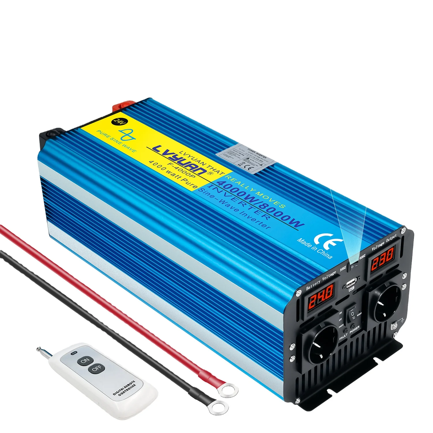 LVYUAN 4000W 8000W Pure Sine Wave Inverter 12V 24V 48V 60V 72V DC 