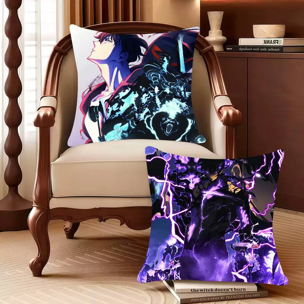 

bilibili S-Solo Anime L-LevelingS Pillow Case Decor Protective Covers Comfortable soft for Sofa Living Room Home office