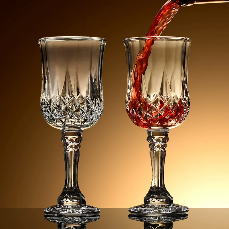 

2pcs Red Wine Vintage High Foot Creative Personality T6pcs Red Wine Vinrend Nordic Style Crystal Transparent Glass Champagne Cup