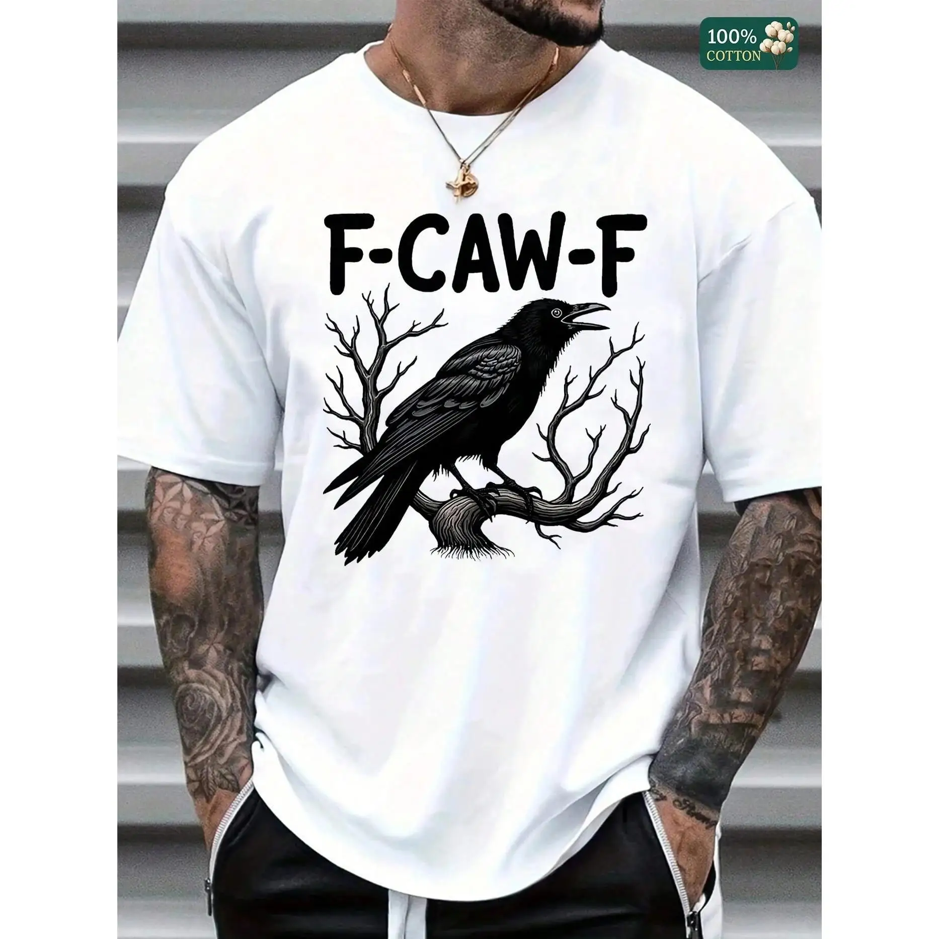 

Funny Crow T-Shirt F-CAW-F Sarcastic Graphic Tee Unisex S-3XL Casual Summer Streetwear 2025 New Arrival