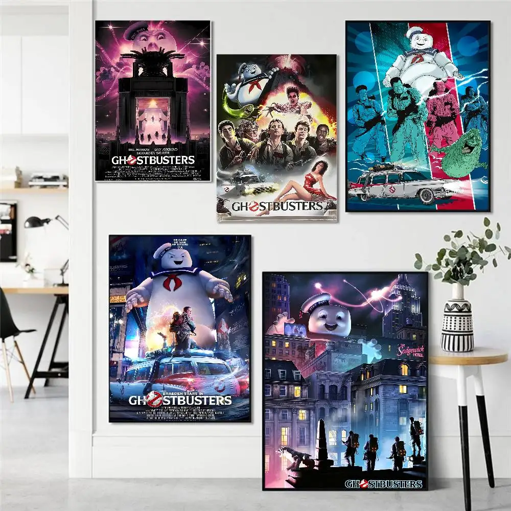 Retro Horror Movie G-Ghostbusters Poster HD Cartoon Wall Art Self Stick Removable Poster For Home Living Room
