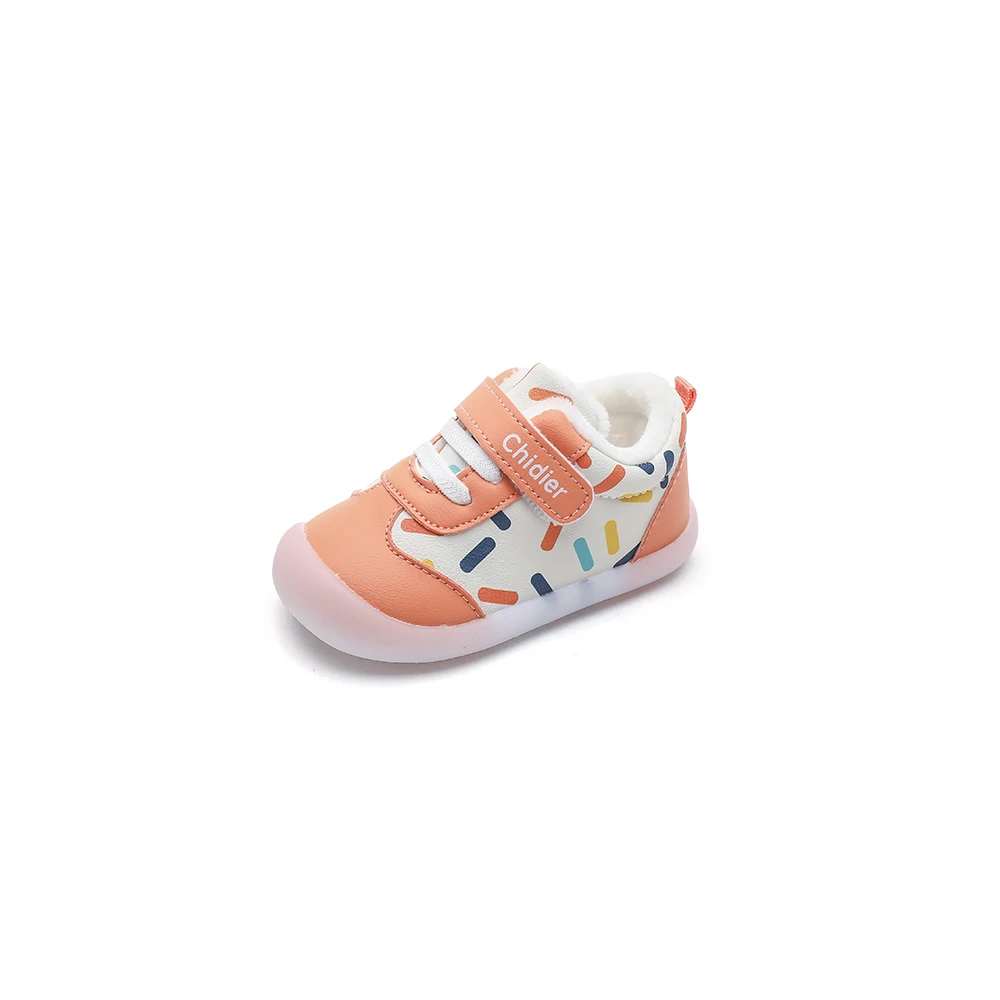 Zapatos de algodón acolchados para bebés, niños y niñas de 1 a 2 años, terciopelo fino, zapatos cálidos antideslizantes para niños pequeños