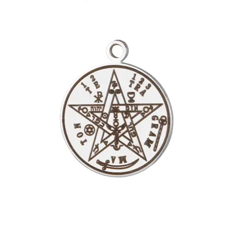 Teamer 5pcs Tetragrammaton Pentacle Charms Stainless Steel Pentagram Magical Protection Amulet Vintage Jewelry 2025 Wholesale
