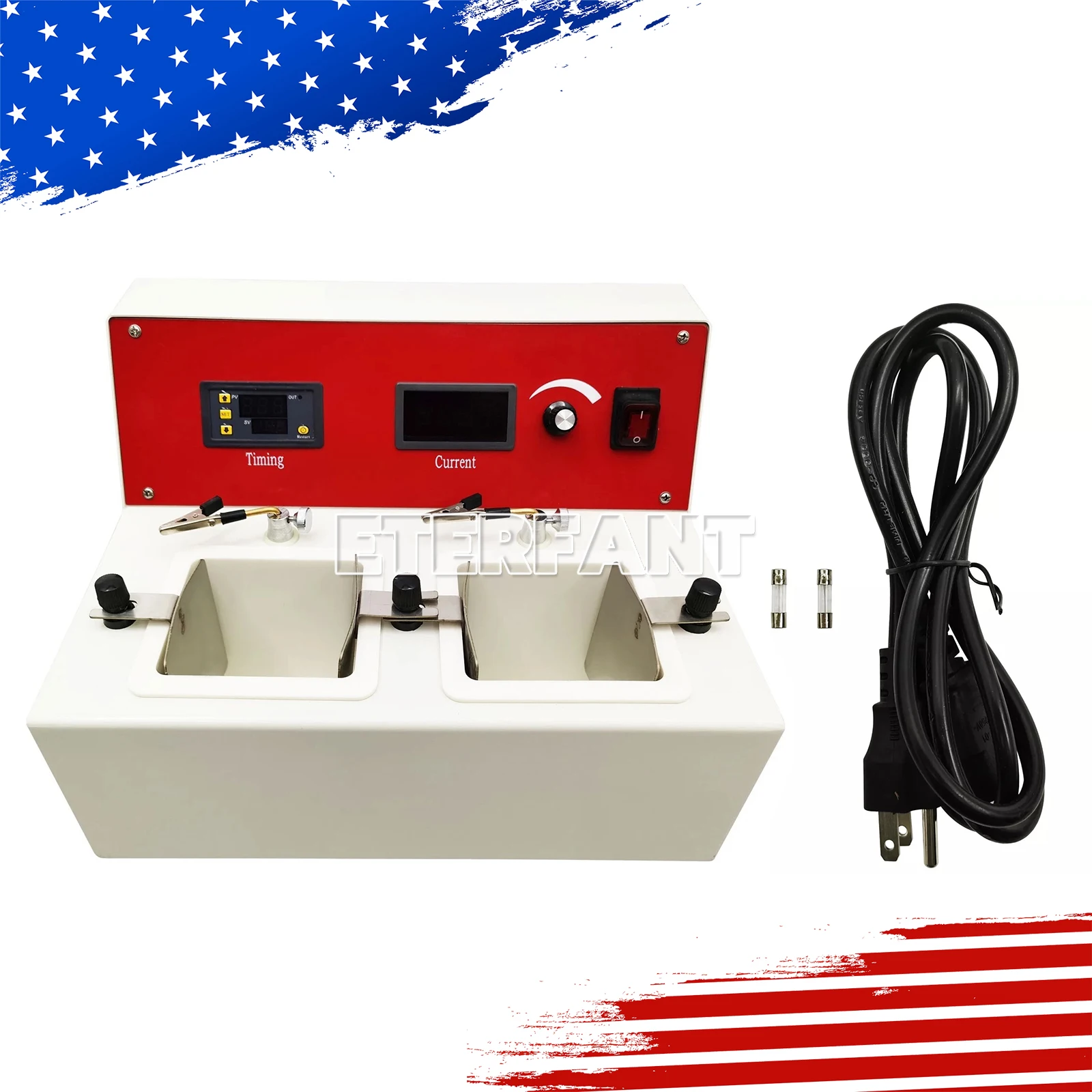 ETERFANT Dental Lab Electrolytic Polishing Machine Electro Polisher Unit With Two Electrolytic Cells   