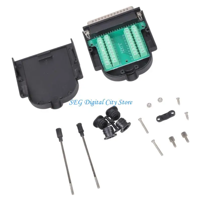 U75B Low Profile DB37 RS232 To 37 Pin Adapter Connector Includes Dustproof Tail Tubes And Secure Cable Clamps