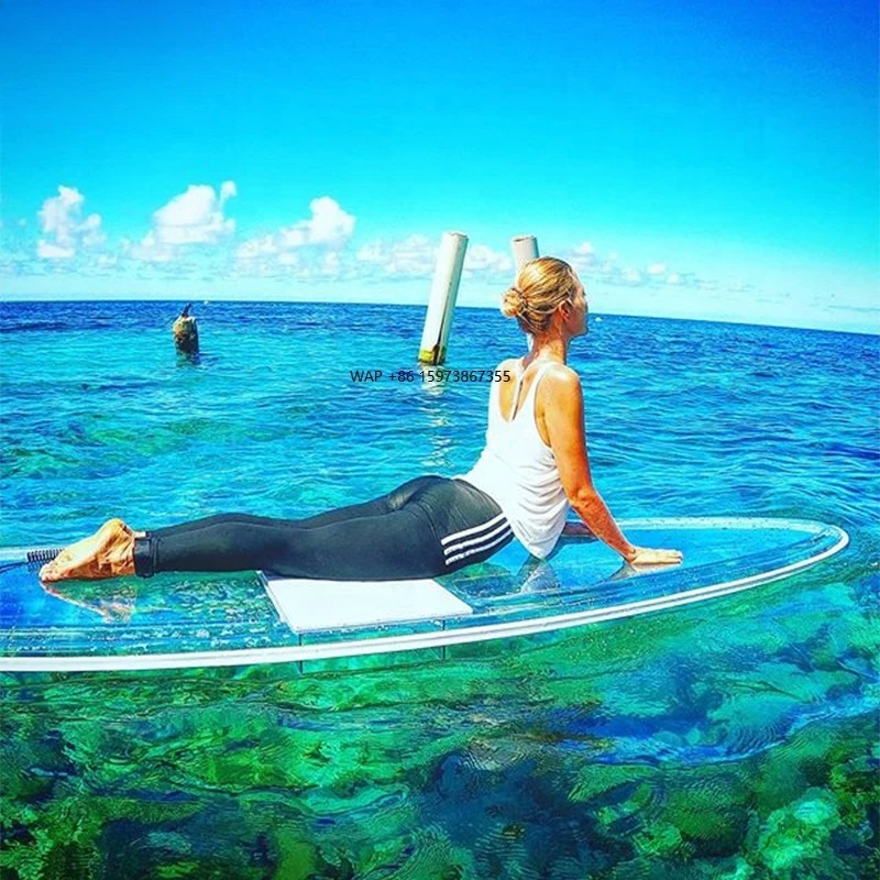 

Factory Sale Water Play Equipment Transparent Sup Stand up Paddle Board Detachable Clear Hard Surfboard
