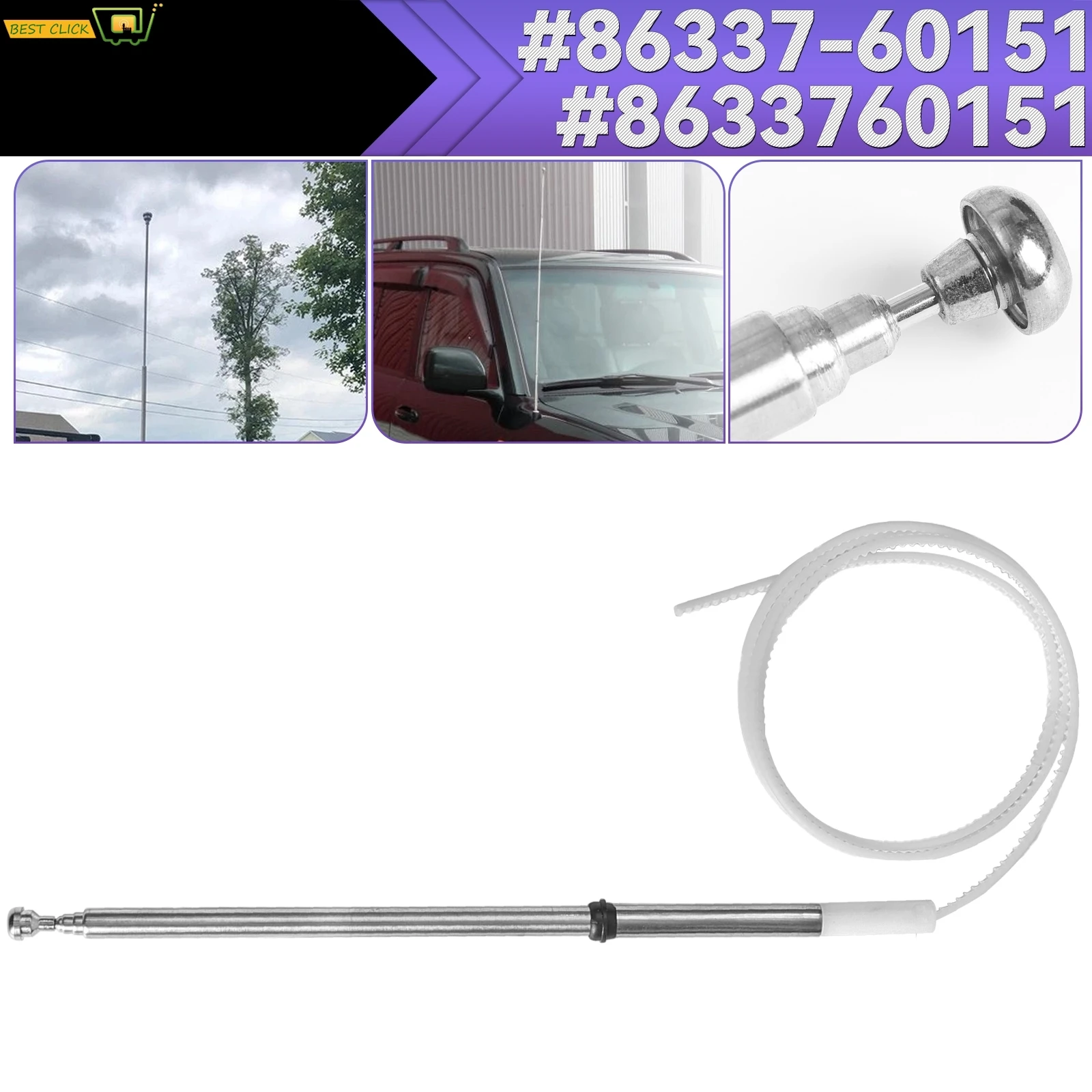 Electric Aerial Antenna Mast Tooth Cable 86337-60151 For Toyota Land Cruiser 100 Lexus LX470 1998-2007 AM FM