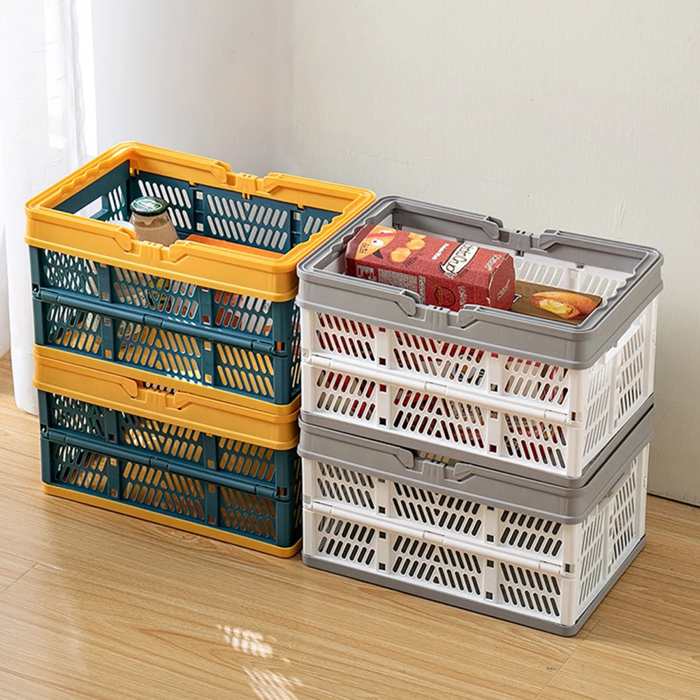 

Portable Foldable Plastic Storage Basket Lightweight Hand Carry Storage Case Large Capacity Snack Organizer Sundries Basket