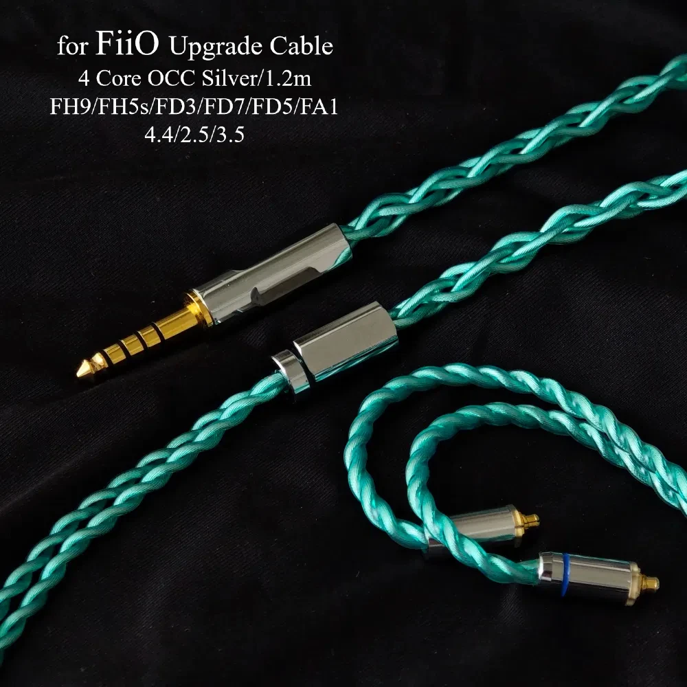 Коаксиальный кабель для обновления 4-жильного FiiO FH9/FH5S/FD3/FD7/FD5/FA1, сбалансированный 4,4 мм, MMCX, OCC высокой чистоты