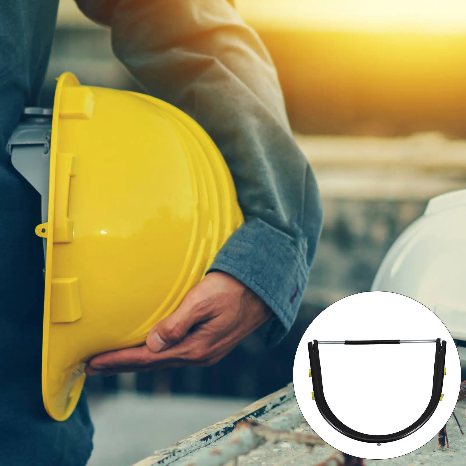 Heavy Duty Safety Shield Bracket Face Cover Adapter Thickened Pc Grinding Welding Full Brim Hard Hat Welding Safety