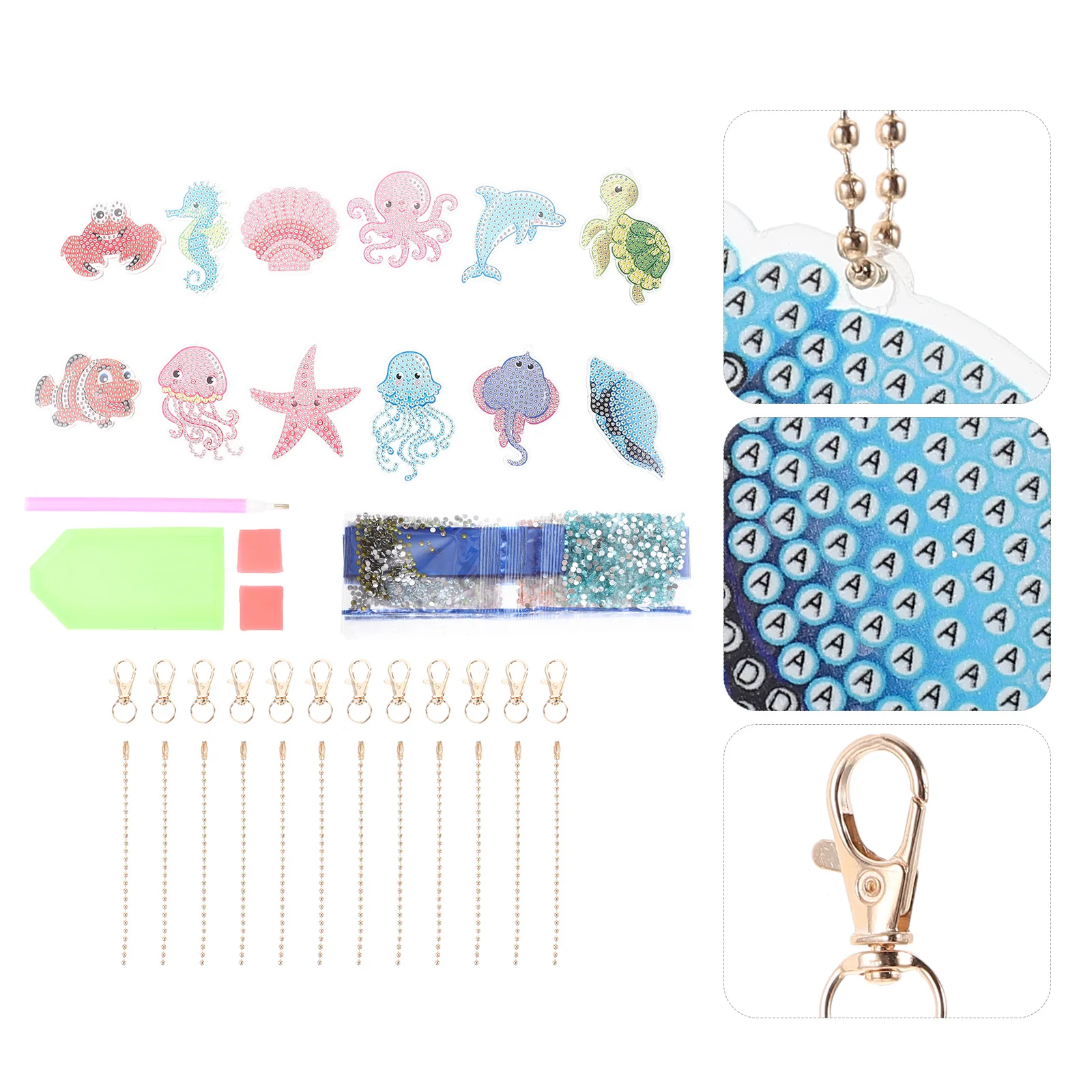 1 مجموعة 1 مجموعة Diy بها بنفسك الماس الفن المفاتيح قلادة الاكريليك المعادن الحرفية عدة لحقيبة سيارة محفظة ديكور لطيف سلاسل المفاتيح للنساء هدية #3