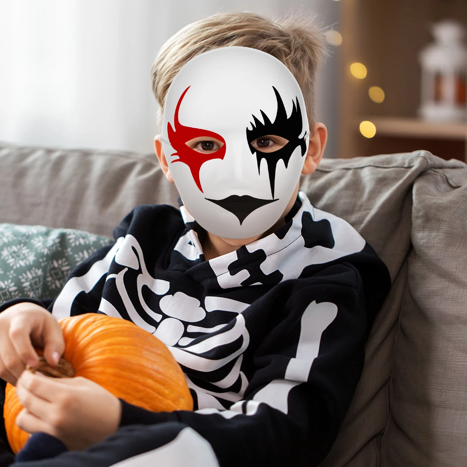 

1 Set Blank Paper Masks Lightweight Pulp Diy Craft For Adults Paintable White Face Mask For Halloween Masquerade Party