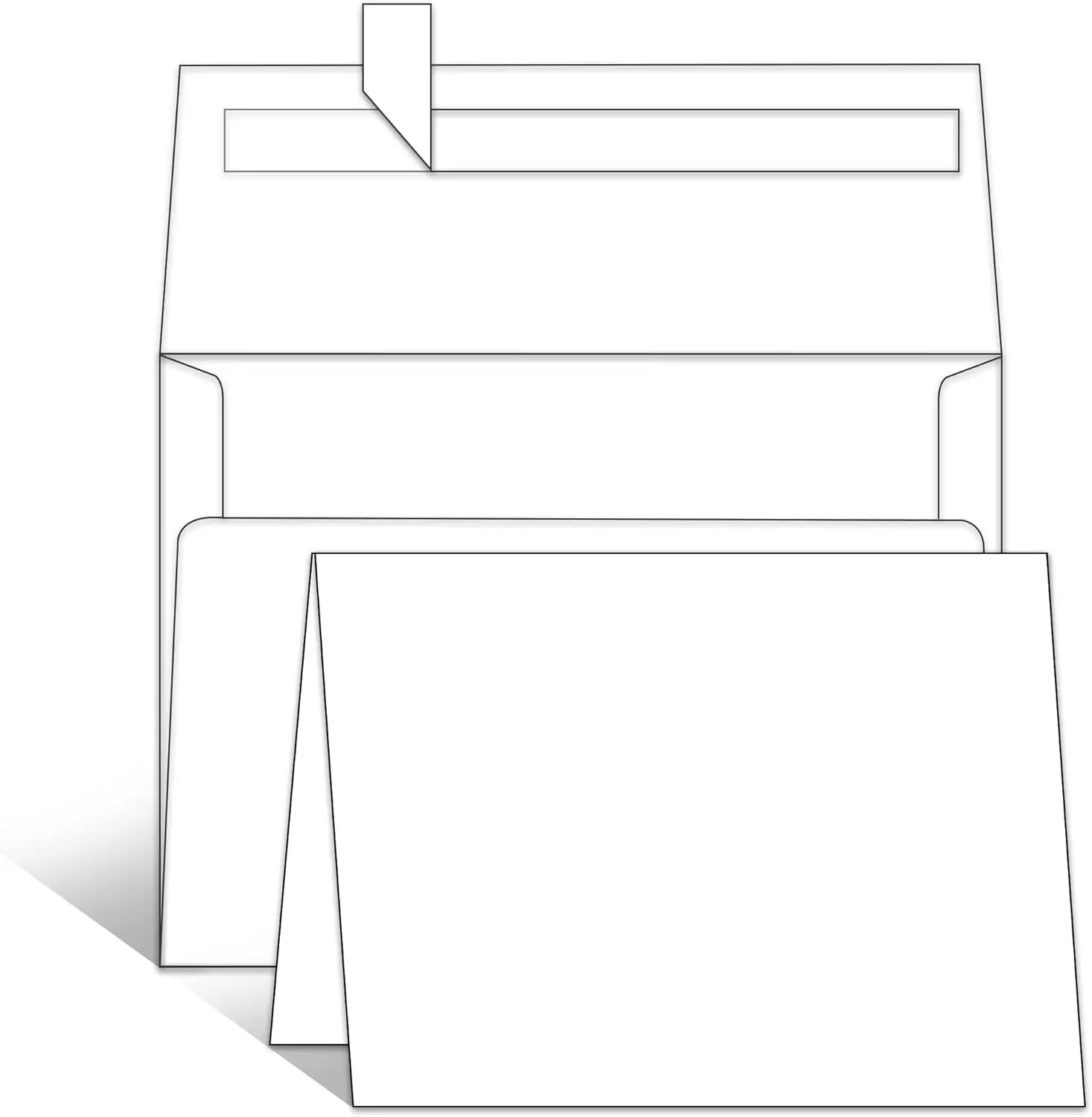

100 Pack Blank Cards with Envelopes, 4x6 Folded, Self Seal, for Invitations & DIY