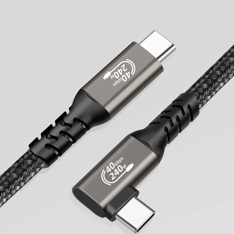 USB4 Thunderbolt 3 4 USB C to Type C Cable 40Gbps 8K@60Hz PD 100W Fast Charging Type-C Cable for Macbook Pro Data Cord Elbow