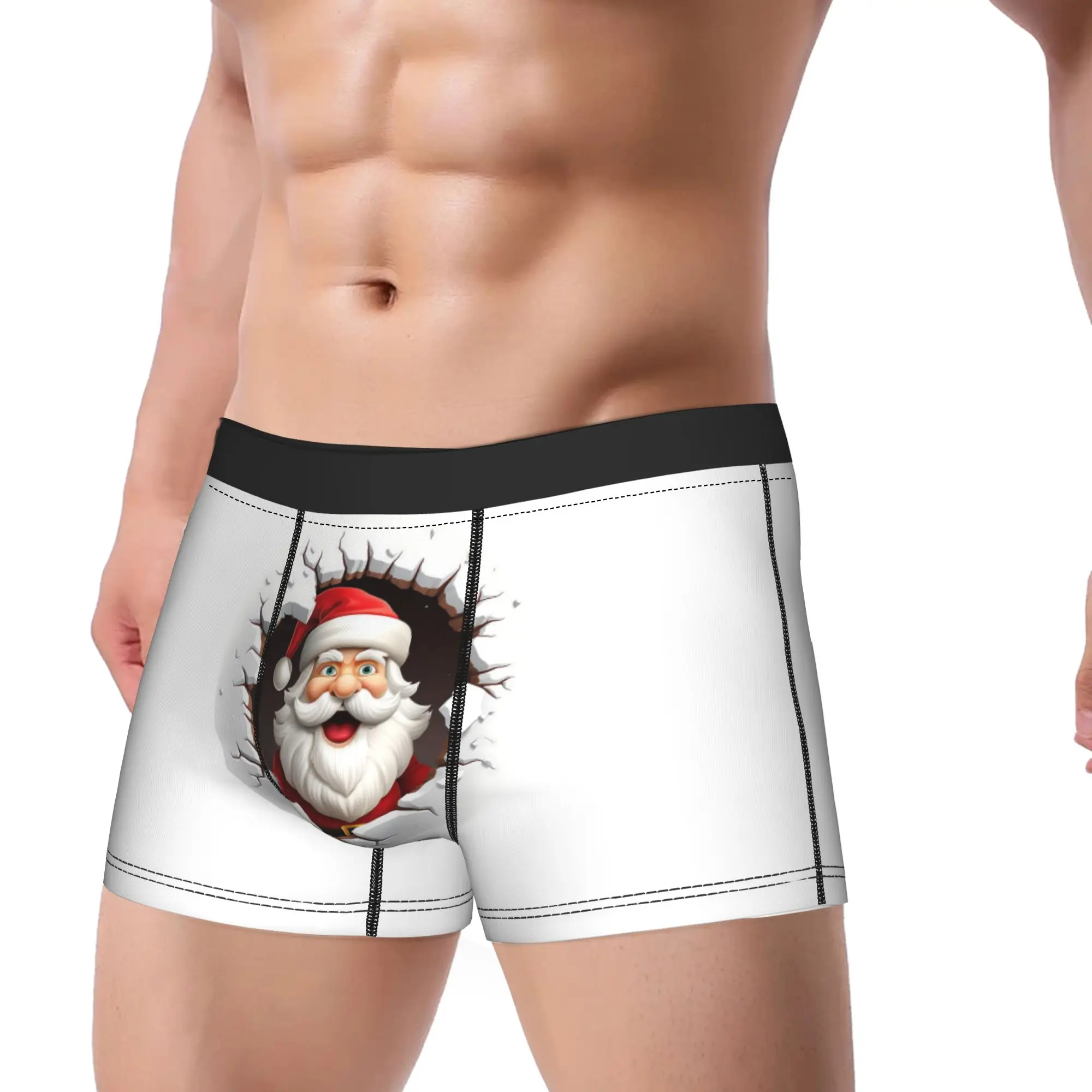 Santa Claus Christmas Holiday Xmas Festive Boxers Fun Underwear  Boxer Underpants Gag Gift For Men