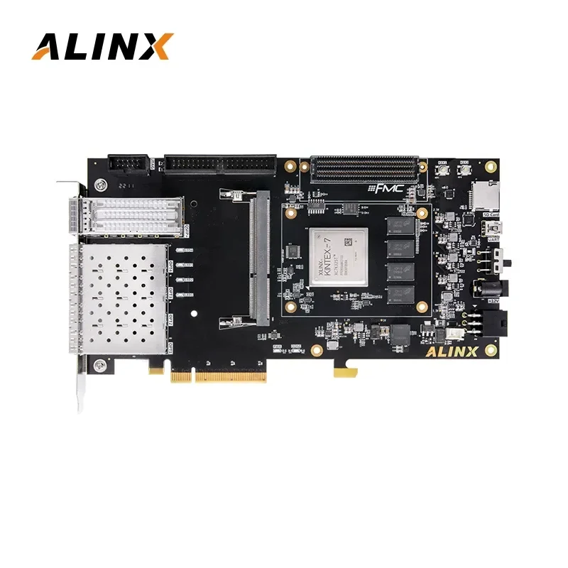 Xilinx Kintex-7 XC7K325T FPGA Development Board with PCIe and Fiber Interface Black Gold Edition for Embedded Systems