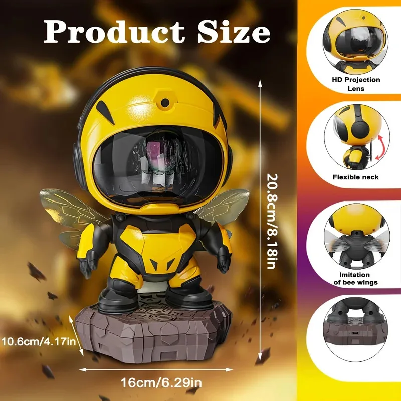 Bee Astronaut Galaxy Projector قابل للتعديل المتدفق ضوء النجوم العارض سديم السقف LED ضوء الليل لتزيين غرفة الأطفال