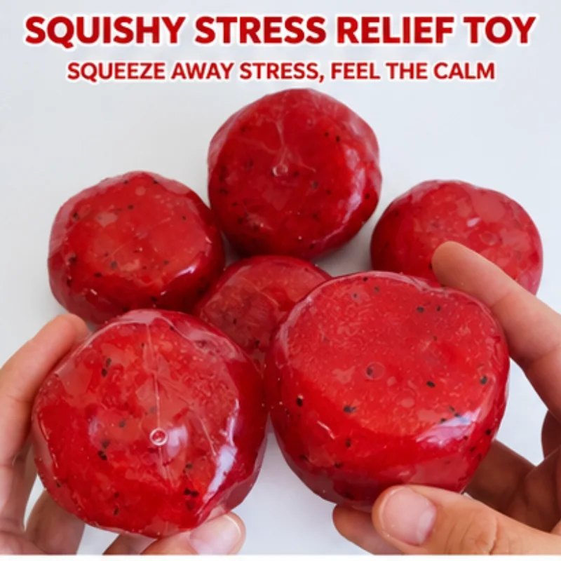 Wassermelonen-Slushy-Quetschspielzeug, sensorischer Anti-Stress-Ball, weiche Gelee-Quetschspielzeuge, niedliche Büro-Schreibtisch-Fidget-Gag-Geschenke für Kinder und Erwachsene