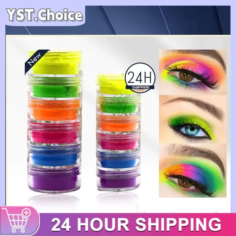 Colors Neon Eyeshadow Luminous Eyeliner Lip Makeup Cosmetic Fluorescent Pigment Glow In The Dark Eye Shadow Fashion Eye Makeup