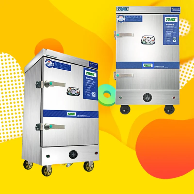 Commercial Gas fuel 3 layers steamer cabinet for rice fish shrimp meat seafood price