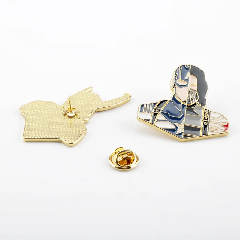 Broches de soldat Marvel Captain America et hiver pour hommes, Badges d'amitié, accessoires de bijoux sur les vêtements