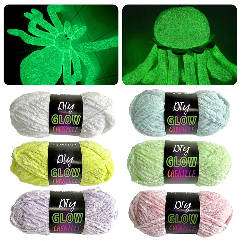 New Luminous Knitting Thread Glow In The Dark Polyester Yarn DIY Hand Knitting Carpet Sweater Hat Functional Yarn