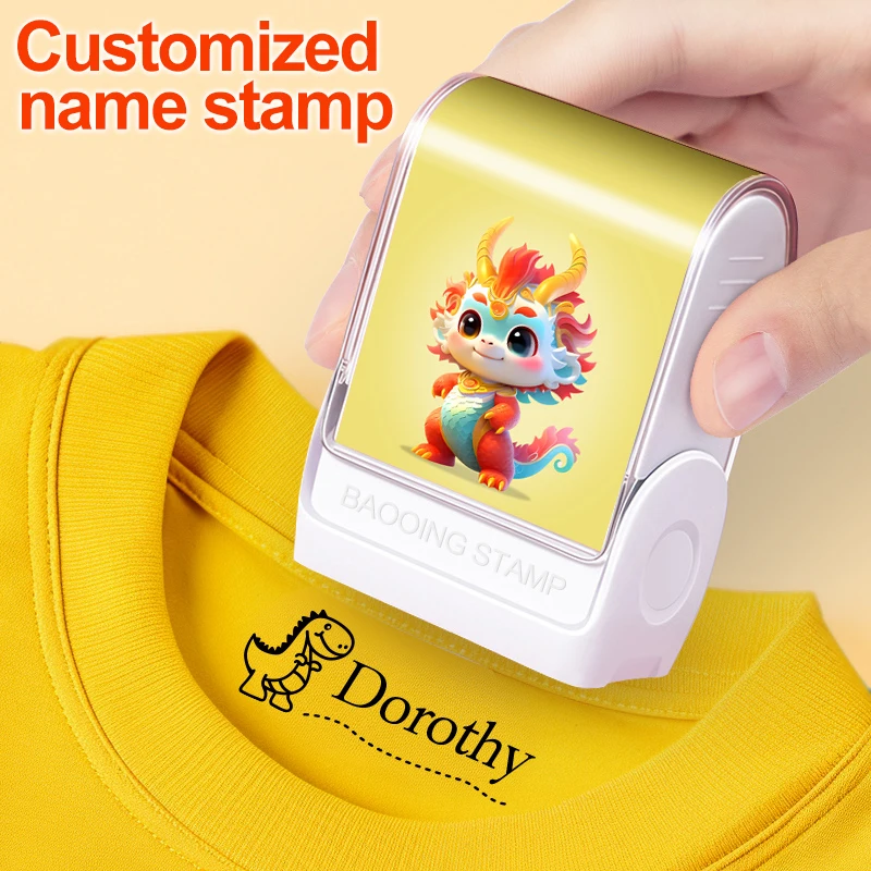 مجموعة طوابع اسم الرسوم المتحركة المخصصة - قابلة لإعادة الاستخدام لملابس الأطفال والحقائب المدرسية، حبر مقاوم للماء، آمنة للنسيج القطني/المشروط #1