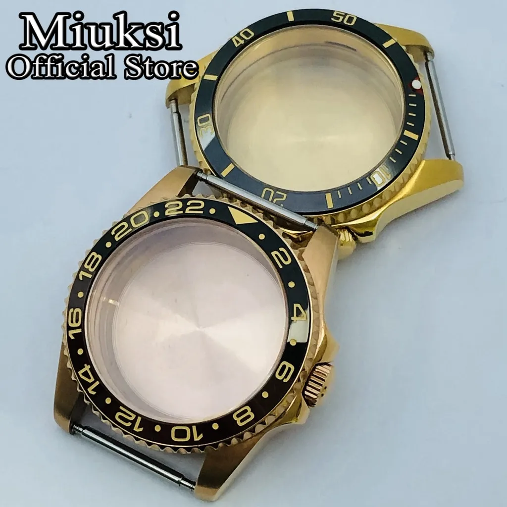 Miuksi 36mm silver black rose gold watch case sapphire glass fit NH35 NH36 ETA2824 2836 Miyota8215 DG2813 3804 PT5000 movement