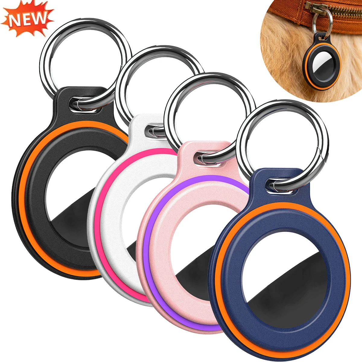 For Apple Airtags Locator Silicone Protect Case For Kids/Pet/Backpack With Strap Lanyard + Keychain AirTag GPS Tracker Accessory