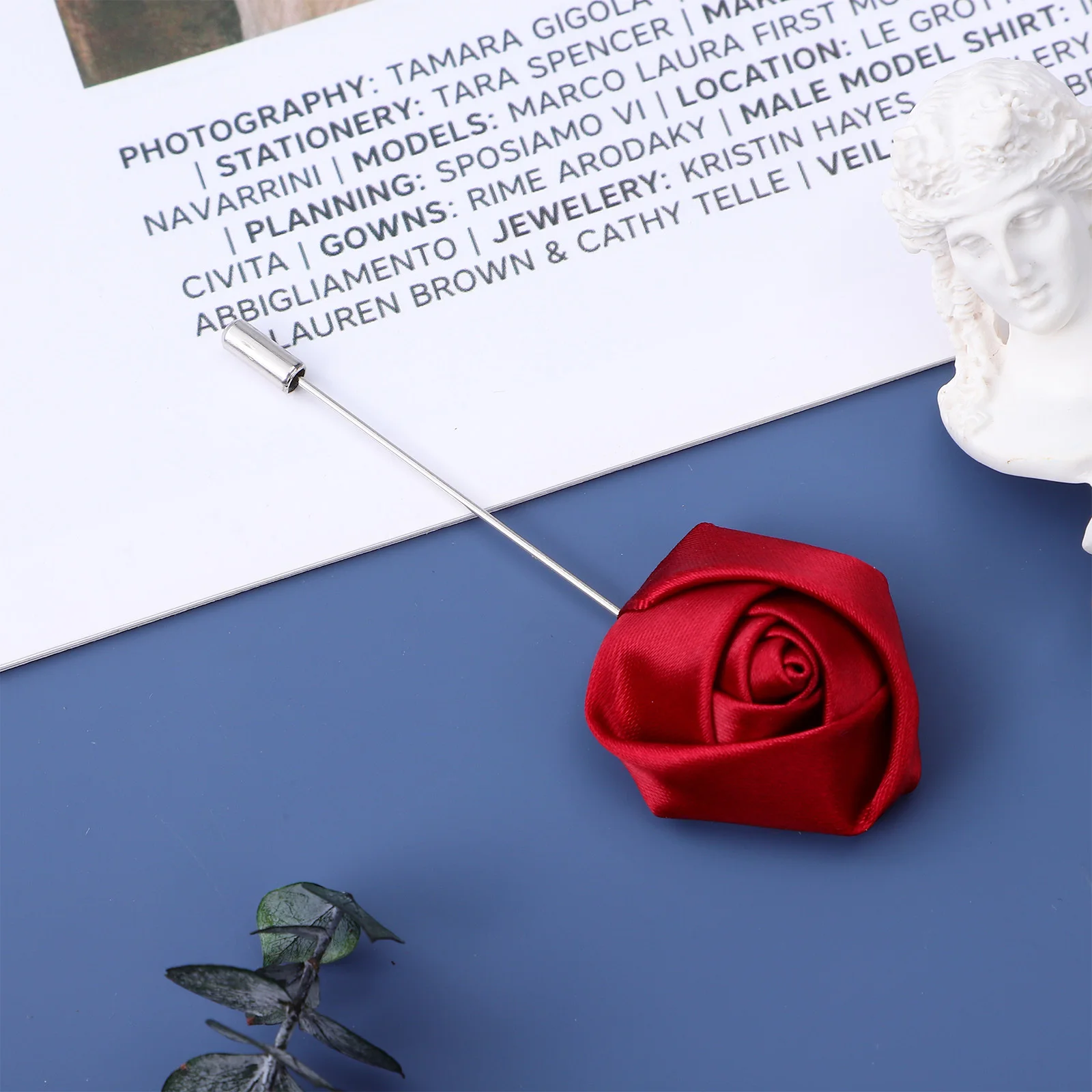

Men Handmade Flower Boutonniere Wine Red 4Cm Lapel Tie Brooch For Suit T-Shirt Decoration Handmade Brooch Men Flower Tie Pin