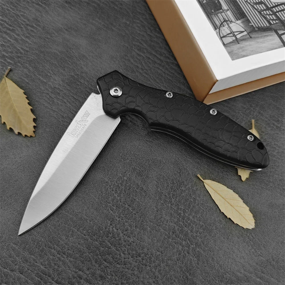 KS 1830 Oso EDC Tactical Pocket Folding Knife 8Cr13Mov Blade Black Nylon Fiber Handle Outdoor Camping Knives Hunting Sharp Tool