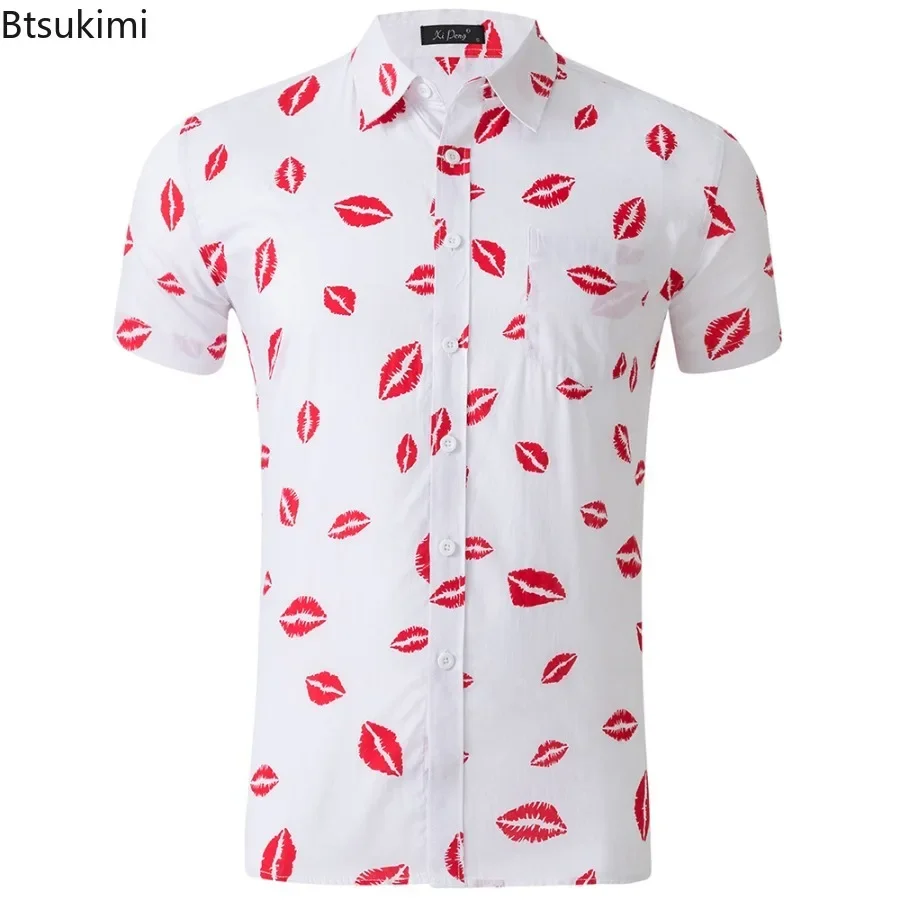 

Лето 2029, мужская пляжная рубашка, модная мужская хлопковая рубашка с коротким рукавом из тенселя, мужская гавайская повседневная рубашка с коротким рукавом с принтом