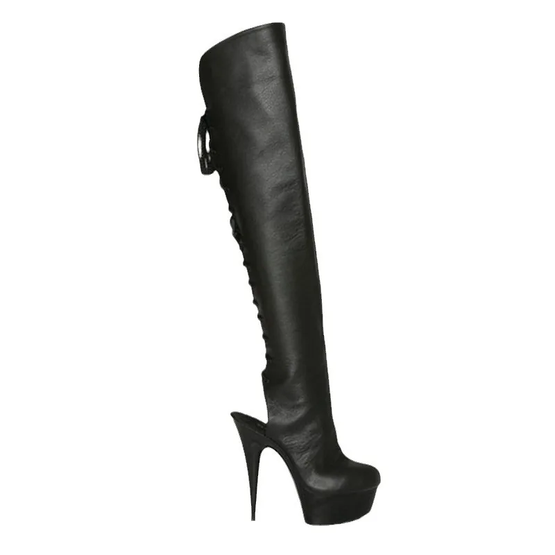 بلون جولة رئيس الأزياء كل مباراة مأدبة رقيقة كعب فوق الركبة عالية الفخذ أحذية عالية أحذية النساء Zapatos Mujer