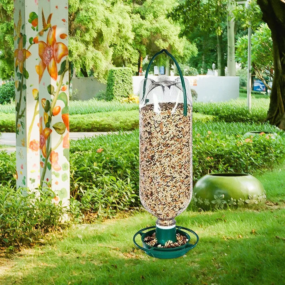 Outdoor Bird Feeder Kit with Hanging Hook Recycle Plastic Bottles 25mm Thread for Backyard Wild Bird Attraction