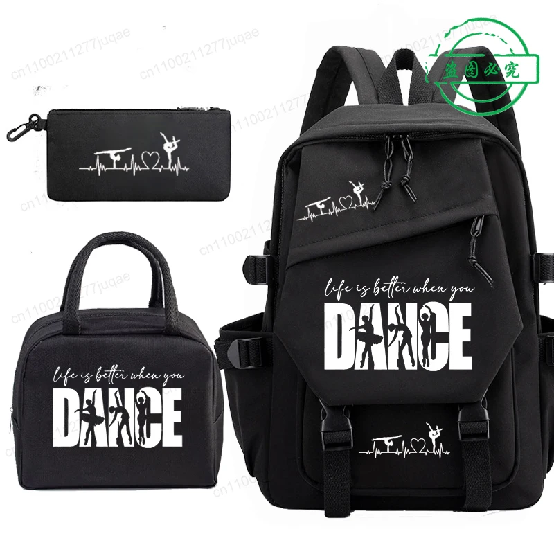 

Kids Backpacks Life Is Better Funny Dance Print Girls Noys School Bookbag for Teenage Backpack Cute Dancing Dancer Bagpack Bags