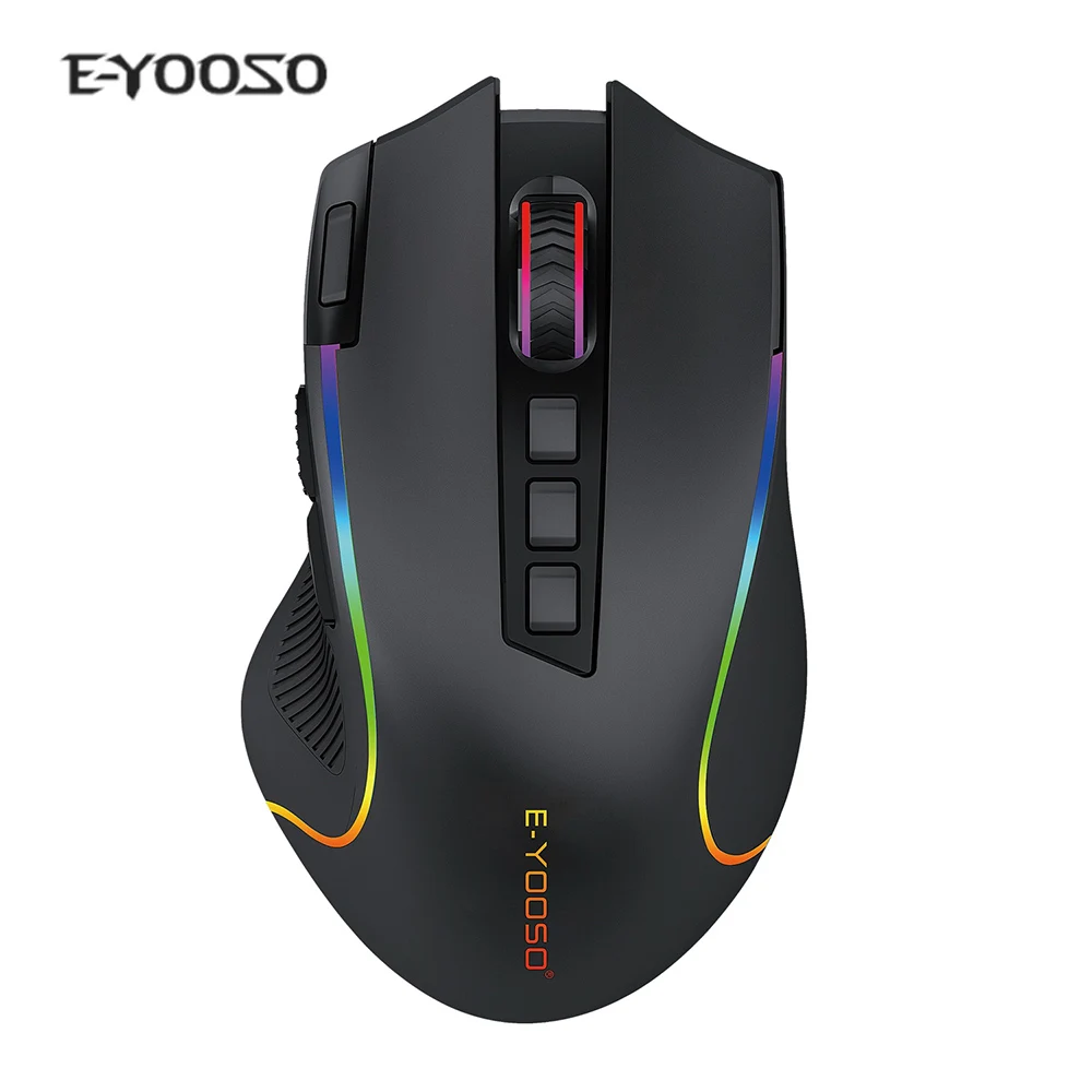 Gaming Mouse Rechargeable 2.4G USB Wireless RGB Backlit Wired Mouse Gamer Mice Dual Mode Computer Mouse 8000DPI for Laptop PC