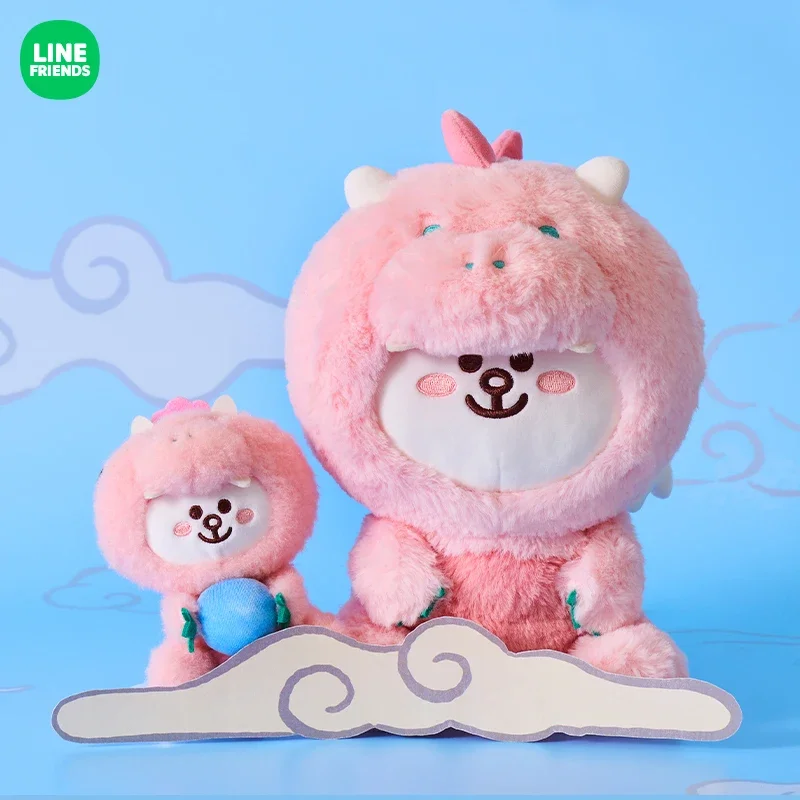 Line Friends Original New Anime Brown Bear Sally Cony Plush Doll Kawaii Animals Transform Dragon Plushie Home Ornaments Gift Toy