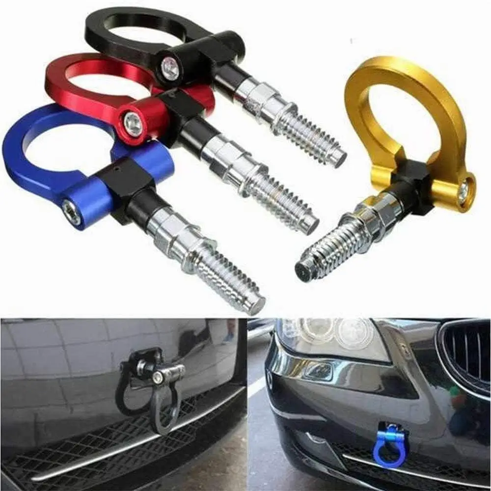 

NEW Red Trailer Tow Hook Ring Eye Towing Front Rear Aluminum For European Cars universal auto applications