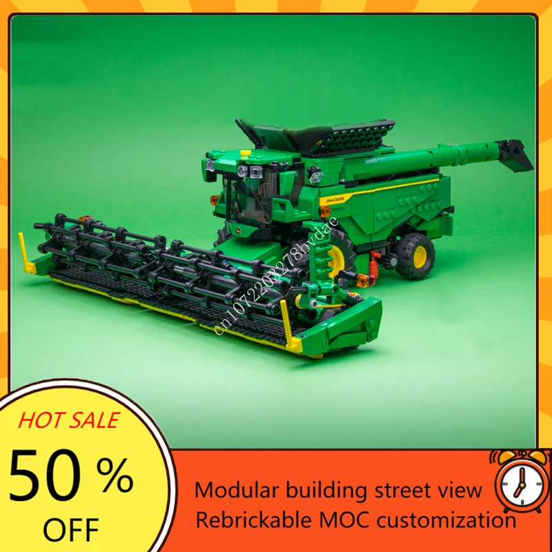 1980PCS MOC Johnes Deere X9 with HDF35 Header Model Building Blocks Technology Bricks DIY Creative Kids Toys Christmas Gifts