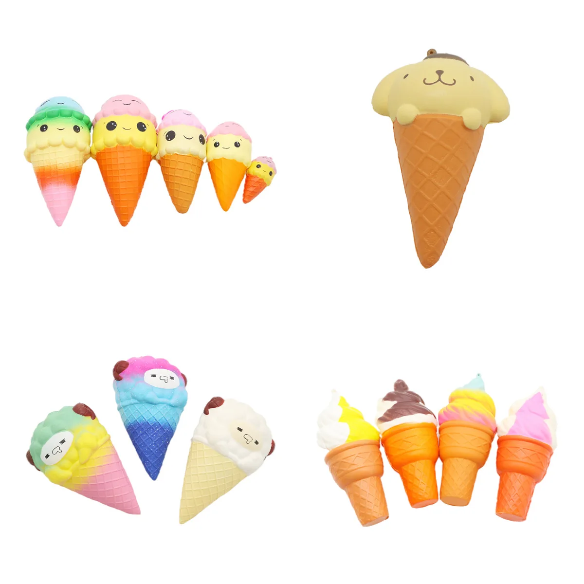 Squishy slow rebound ice cream simulation food children\'s pinch and pressure relief puzzle toy