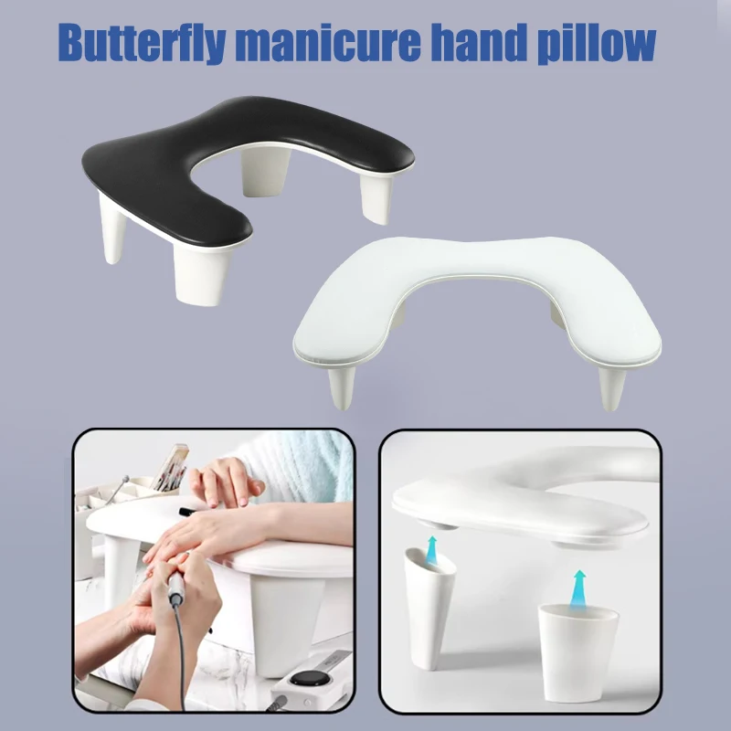 Two Hands Nail Art Hand Pillow Portable Removable Stand Tilt Design Manicure Stand Hand Pillow PU Material Hand Pillow Cushion