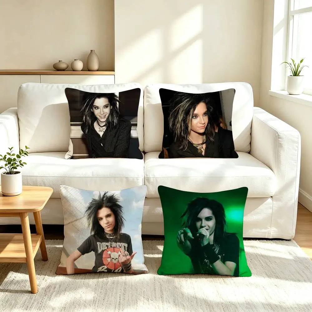 B-Bill Kaulitz Tokio Hotel  Pillow Case Square Double-Sided Sofa Cushion Cover Bedroom Bedside Pillow