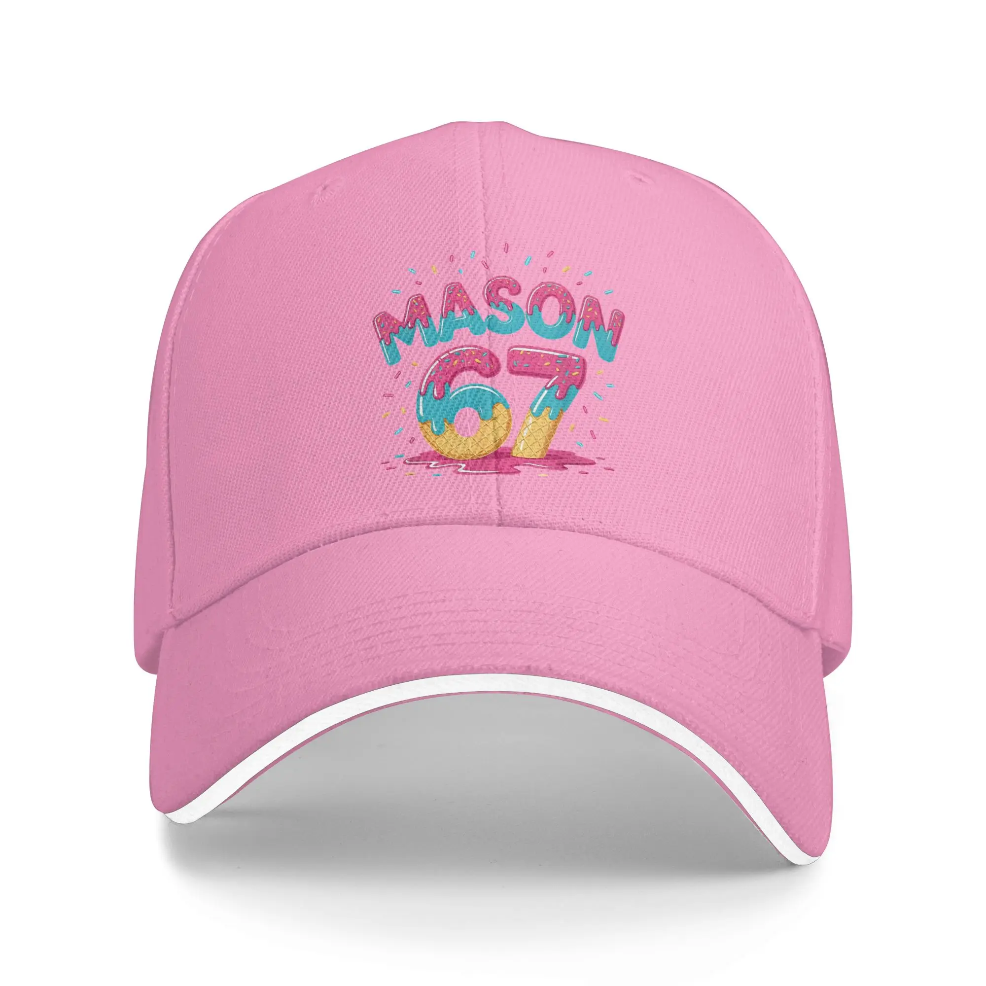 Six Seven Ice Cream Drip Sport 67 Fun Mason Meme Slang Baseball Cap Fashion  Sandwich Hat Men Women Breathable Hats Cap Outdoor