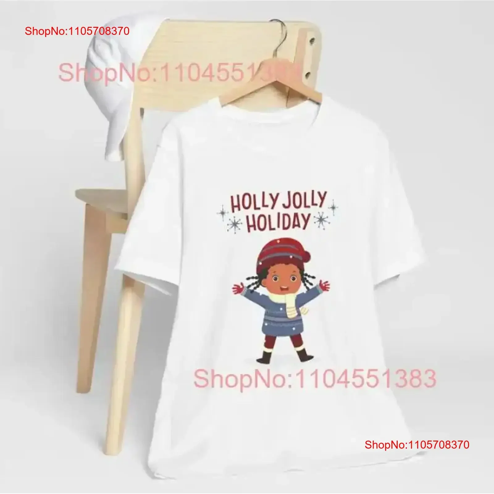 New T Shirt Holly Jolly Holiday with happy chi vintage Washed Stylish Comfortable designer clothes Top For Everyday Wear